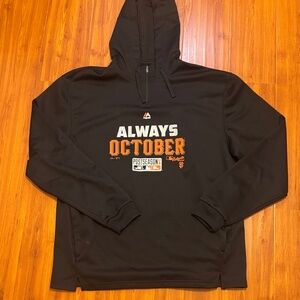 Majestic Black and Orange Postseason Hoodie